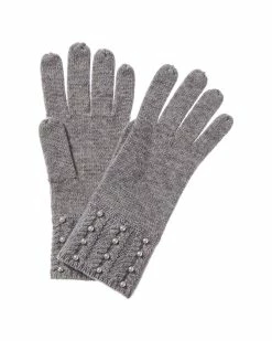 Budget 🎉 women Forte Cashmere Pearl Studded Cashmere Gloves ✨