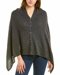 Discount ✔️ women Forte Cashmere Button Cashmere Poncho ✔️