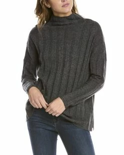 Top 10 🔥 women Forte Cashmere Wide Rib Funnel Cashmere Pullover 🥰