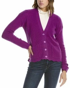 Cheapest 🧨 women Forte Cashmere Scallop Hem Cashmere Cardigan ⌛