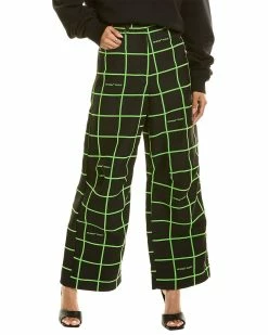 Discount 🌟 Off-White™ 👩 women Off-White Checked Wide Leg Pant 🛒
