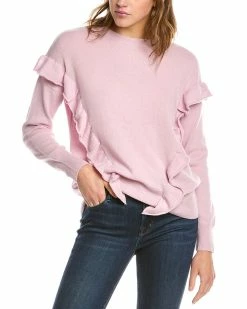 Best reviews of ✨ women Forte Cashmere Ruffle Trim Cashmere Sweater ⭐