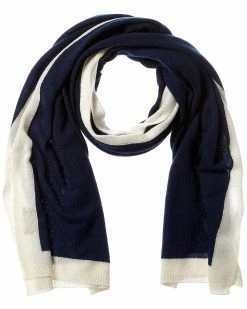 Budget 🎁 women Forte Cashmere Contrast Trim Oversized Cashmere Scarf 🥰