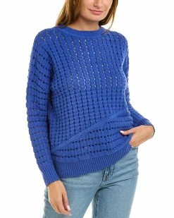 Top 10 ⌛ women Forte Cashmere Open Stitch Sweater ⭐