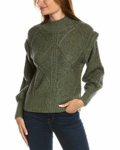 Wholesale ✨ women Forte Cashmere Fashioned Rib Turtleneck Wool & Cashmere-Blend Sweater 💯