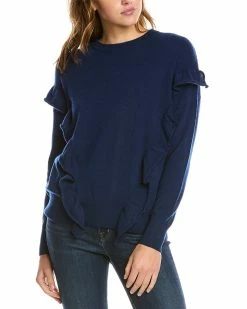 Discount 👏 women Forte Cashmere Ruffle Trim Cashmere Sweater 😀