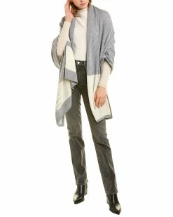 Buy 🤩 women Forte Cashmere Intarsia Cashmere Wrap ⭐
