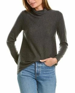 Cheap 🥰 women Forte Cashmere Worsted Easy Funnel Cashmere Sweater 😍