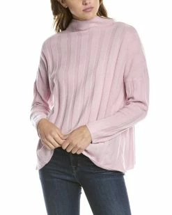 Hot Sale 🎁 women Forte Cashmere Wide Rib Funnel Cashmere Pullover 🤩