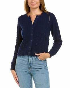 Wholesale 🎉 women Forte Cashmere Cropped Bubble Cardigan 🎉