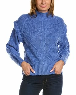 Flash Sale 🎁 women Forte Cashmere Fashioned Rib Turtleneck Wool & Cashmere-Blend Sweater 🔔
