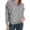 Budget 😍 women Forte Cashmere Ruffle Trim Cashmere Sweater 🔔