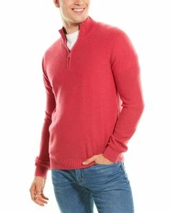 Wholesale 🎁 men DNU Forte Cashmere Reverse Jersey Cashmere 1/4-Zip Mock Neck Sweater ⭐
