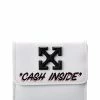 Discount ⭐ OFF WHITE 👩 women Off-White Jitney Quote Print Leather Coin Purse 😉