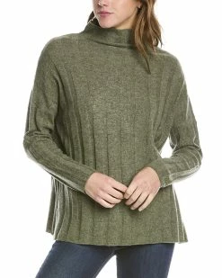 Coupon 🧨 women Forte Cashmere Wide Rib Funnel Cashmere Pullover ⭐