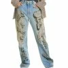 Brand new ✔️ OFF WHITE 👩 women Off-White Graffiti Print Blue Straight Leg Jean 😍