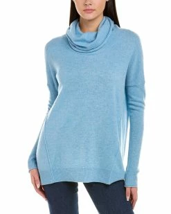 Flash Sale 👍 women Forte Cashmere Exposed Seam Cowl Neck Cashmere Sweater 🛒