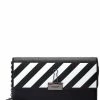 New 👍 OFF WHITE 👩 women Off-White Binder Leather Wallet On Chain ✨