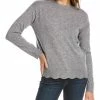 Budget 👏 women Forte Cashmere Scalloped Cashmere Sweater 🧨