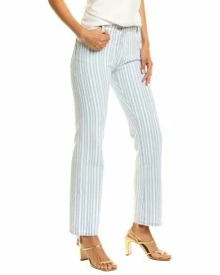 Buy 🔔 OFF WHITE 👩 women Off-White Blue Stripe Straight Leg Jean 🌟