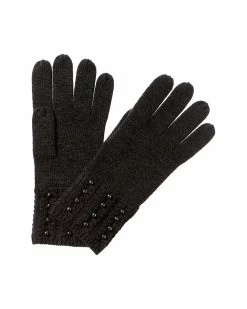 Cheapest 🎁 women Forte Cashmere Pearl-Studded Cashmere Gloves 🥰