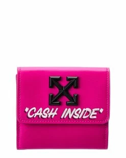 Best reviews of 💯 OFF WHITE 👩 women Off-White Jitney Quote Print Leather Coin Purse ✔️