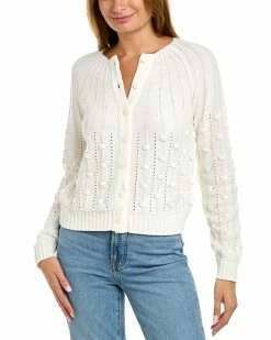 Best Sale 🥰 women Forte Cashmere Cropped Bubble Cardigan 🔥