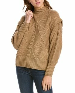 Wholesale 😀 women Forte Cashmere Fashioned Rib Turtleneck Wool & Cashmere-Blend Sweater 🔔