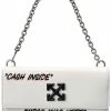 Deals ✨ OFF WHITE 👩 women Off-White Jitney Quote Print Leather Wallet On Chain 🌟