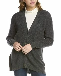 Coupon ✔️ women Forte Cashmere Ribbed Cashmere Boyfriend Cardigan 🔥