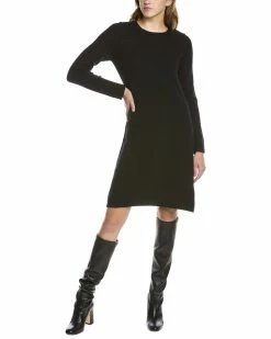 Best reviews of 😀 women Forte Cashmere Crewneck Cashmere Sweaterdress 🎁