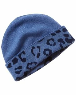 Best Pirce 🥰 women Forte Cashmere Reversible Animal Print Cashmere Hat 🧨