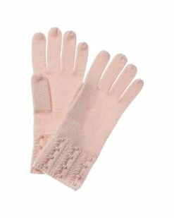 Coupon 🔥 women Forte Cashmere Pearl-Studded Cashmere Gloves 😀