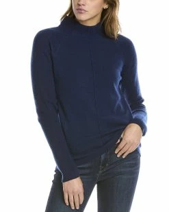 Cheapest 🎁 women Forte Cashmere Center Front Seam Funnel Neck Cashmere Sweater ⌛