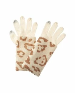 Promo 💯 women Forte Cashmere Reversible Animal Cashmere Gloves 🎁