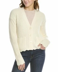 Flash Sale 😍 women Forte Cashmere Scallop Hem Cashmere Cardigan 🛒