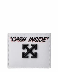 Cheapest 🤩 OFF WHITE 👩 women Off-White Jitney Simple Leather Card Case 😍