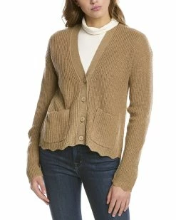 Cheapest 💯 women Forte Cashmere Scallop Hem Cashmere Cardigan ✔️