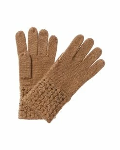 Discount ⌛ women Forte Cashmere Texture Crystal Cashmere Gloves 🎁
