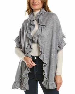 Best reviews of 😉 women Forte Cashmere Ruffle-Trim Cashmere Wrap 🎉
