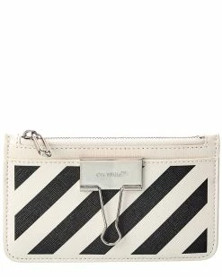New 🎁 OFF WHITE 👩 women Off-White Binder Leather Card Case 🌟