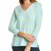 Deals 😍 women Forte Cashmere Island Stripe V-Neck T-Shirt 👍