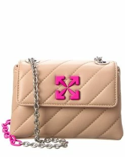 Outlet 💯 OFF WHITE 👩 women Off-White Jackhammer 17 Leather Shoulder Bag 🔥