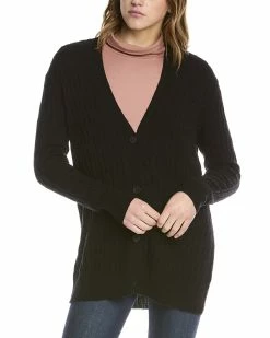 Best Pirce ❤️ women Forte Cashmere Cable Boyfriend Wool & Cashmere-Blend Cardigan ❤️