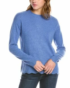 Discount 🎉 women Forte Cashmere Scalloped Cashmere Sweater 🧨