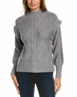 Top 10 👏 women Forte Cashmere Fashioned Rib Turtleneck Wool & Cashmere-Blend Sweater 🔥