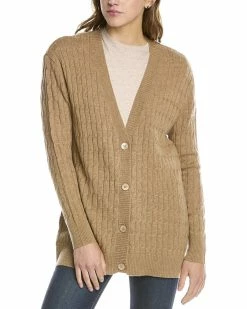 Outlet 🤩 women Forte Cashmere Cable Boyfriend Wool & Cashmere-Blend Cardigan 🤩
